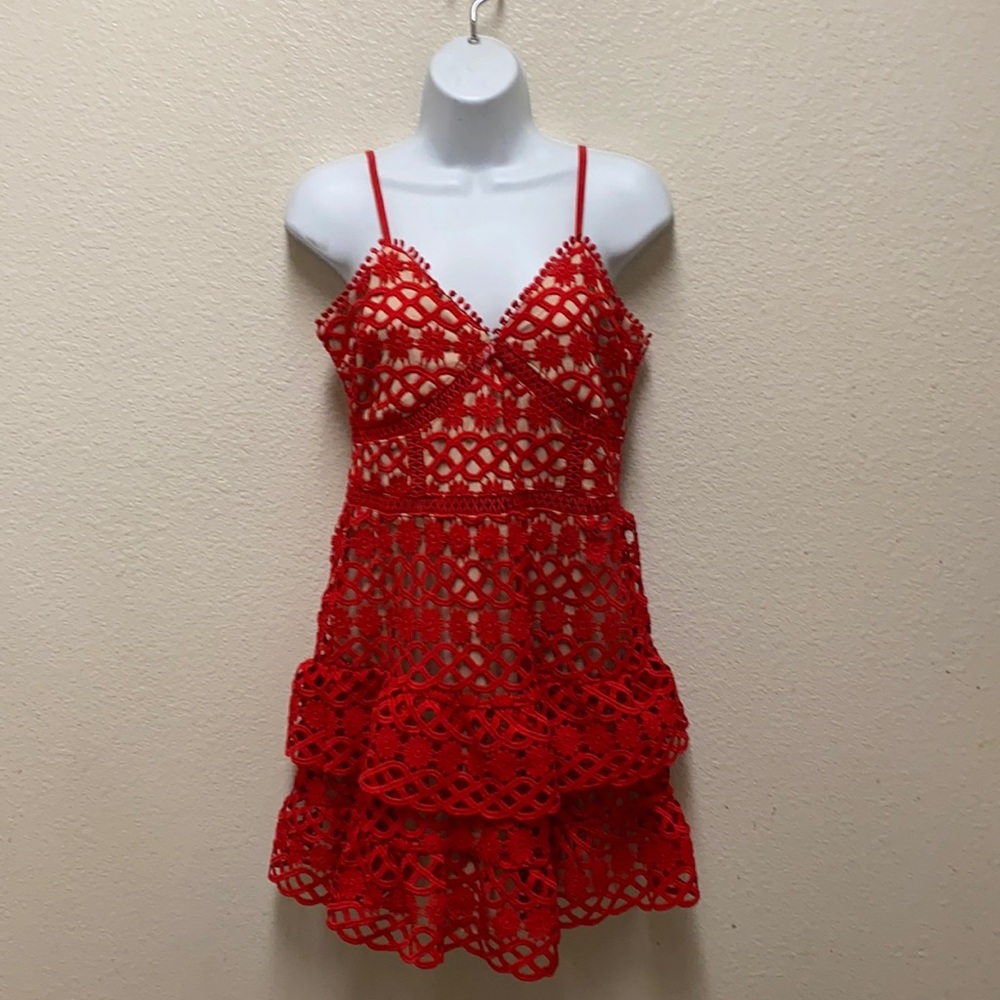 Lulu’s Lined Lace Mini Dress Medium